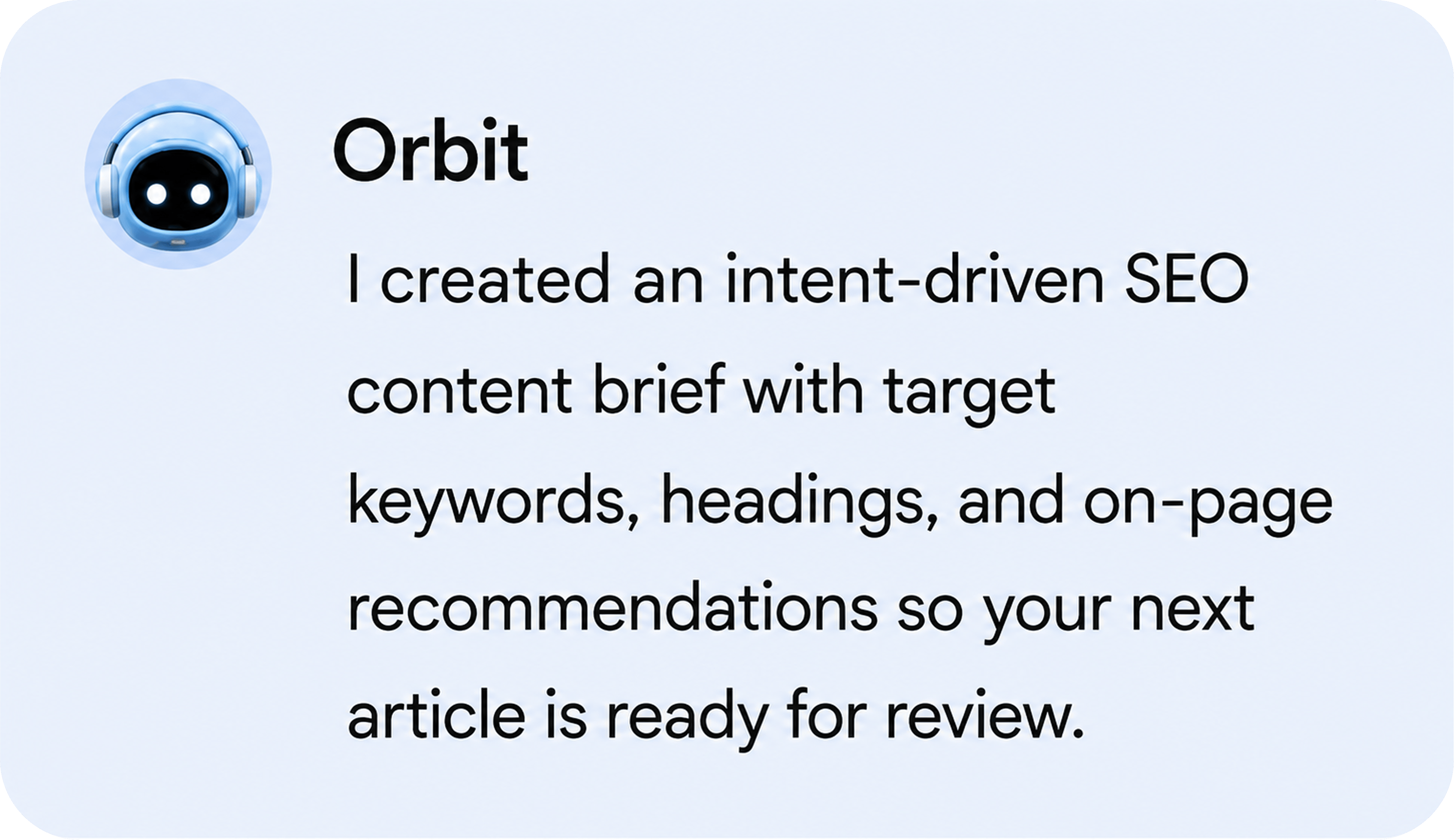 Agent content brief message