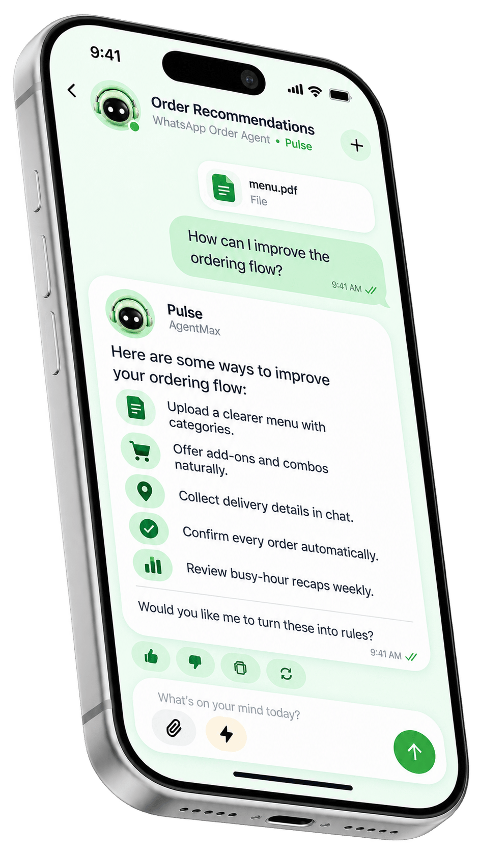 WhatsApp live order dashboard showing pending approvals and logs