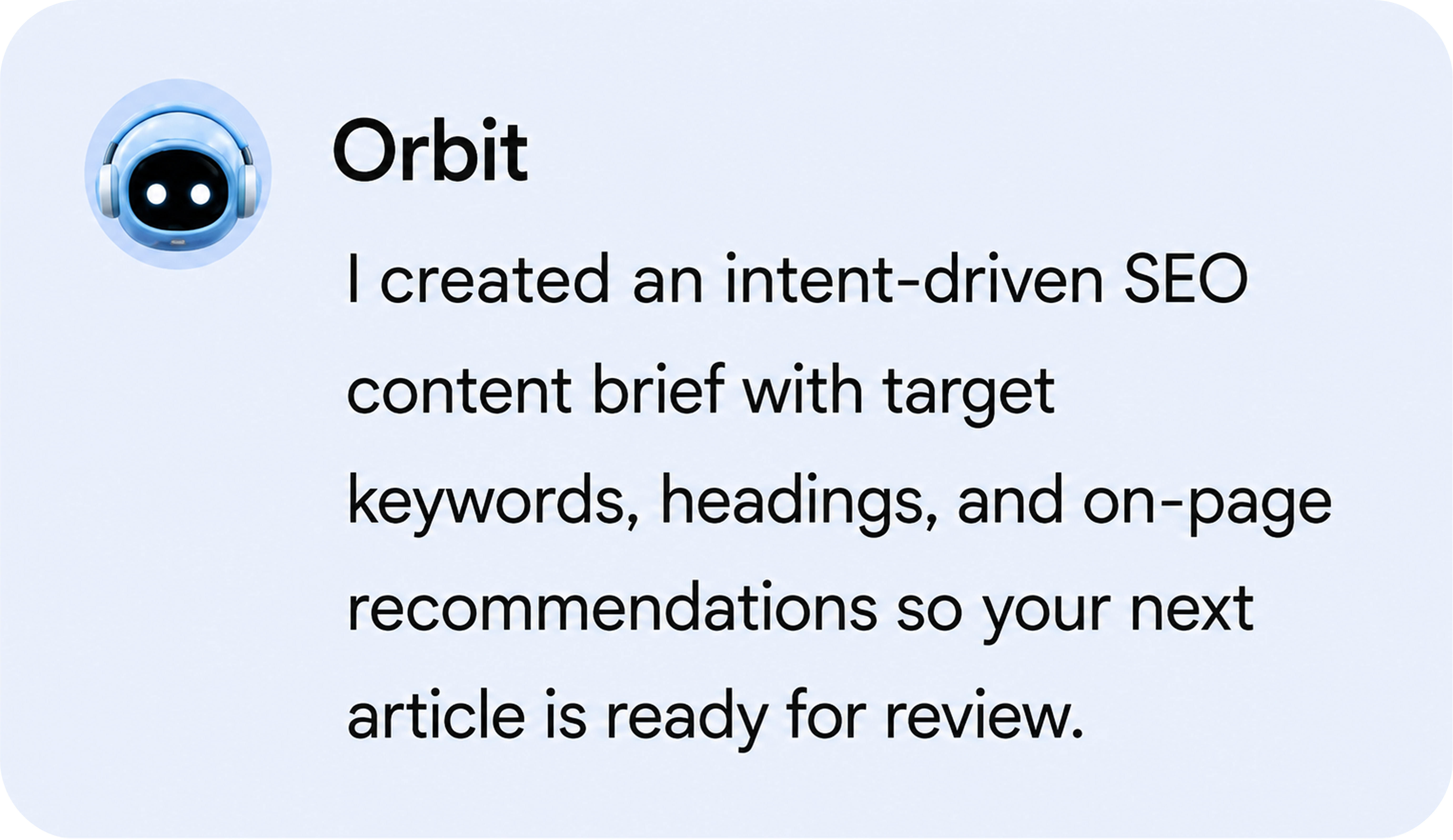 Agent content brief message
