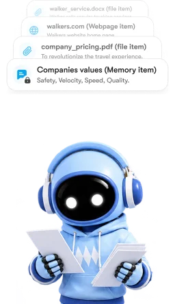 Answers product questions.
