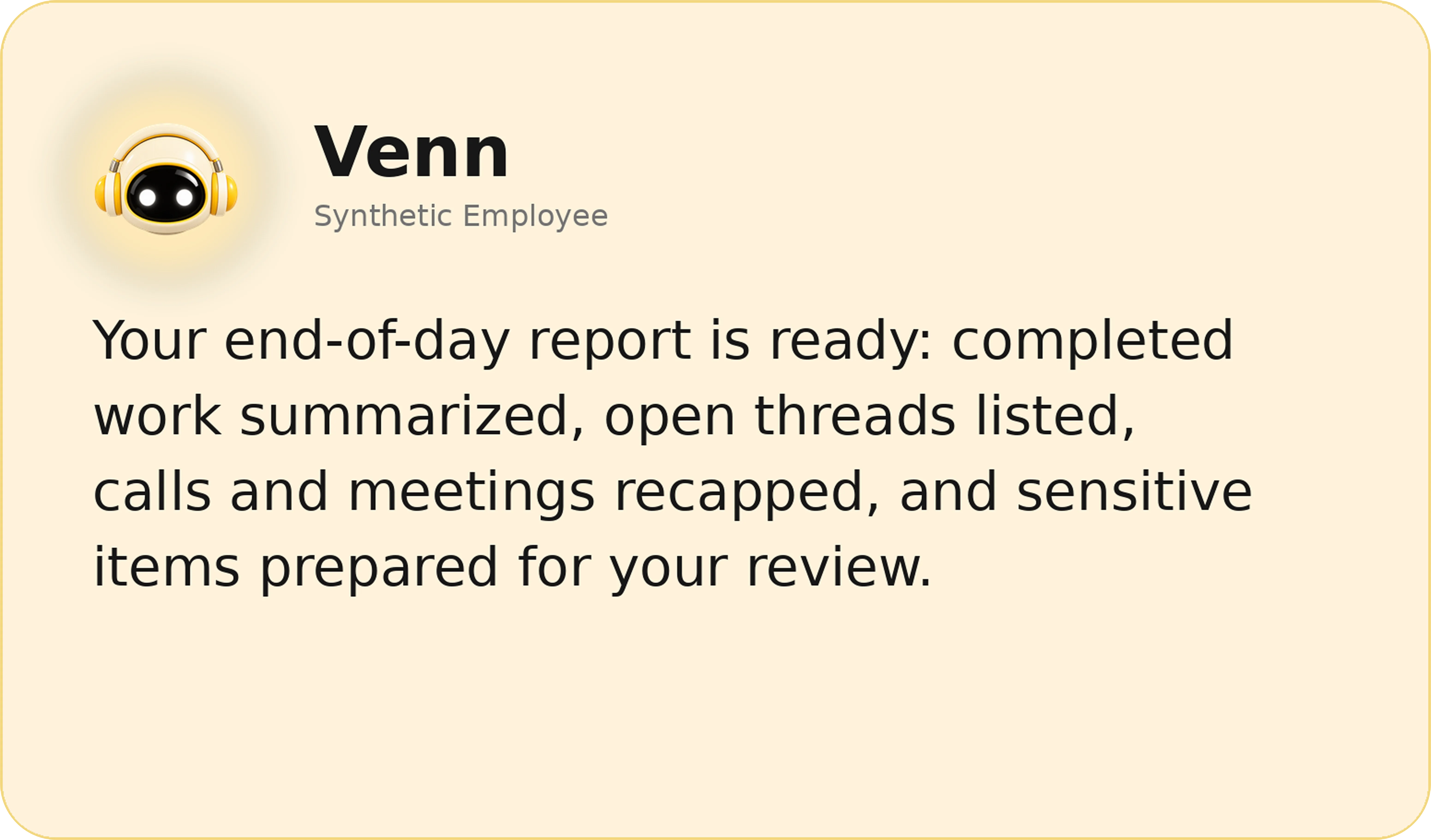 Venn end of day report