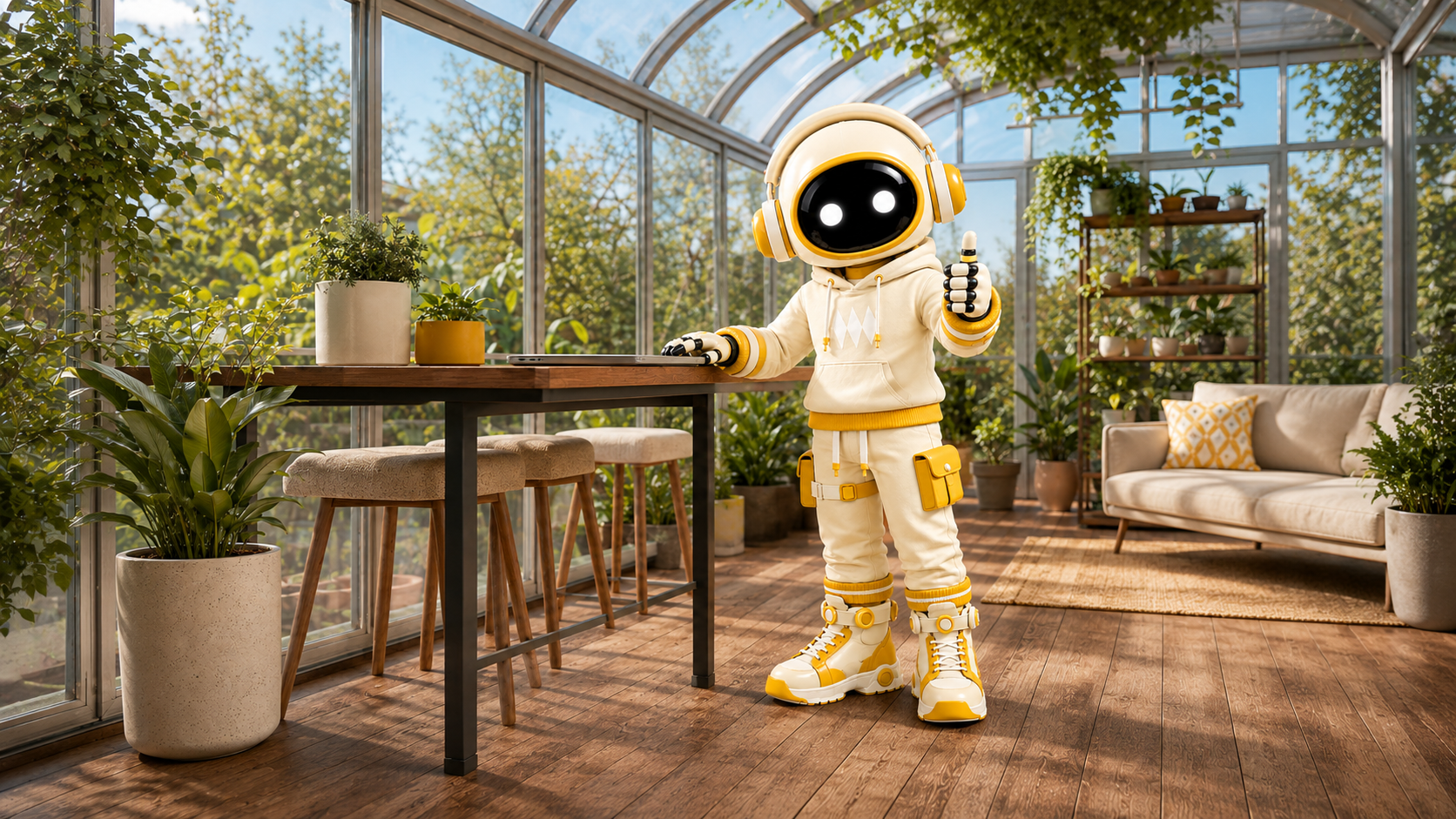 AgentMax AI employee in a sunlit workspace